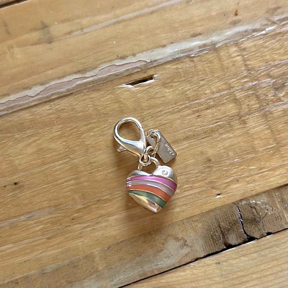 Coach Metal Heart Mini Charm. New w/o tags. Authentic and adorable! 1.5” x .75”.
